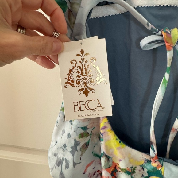 Becca One-Piece Floral Swimsuit Size Small - Picture 6 of 8